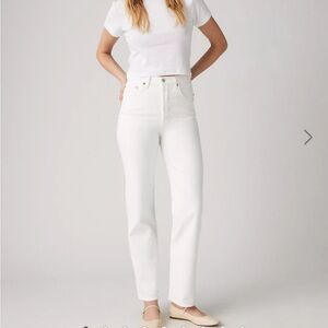 Levi's ribcage Straight Leg Jeans cloud over white NWT 29